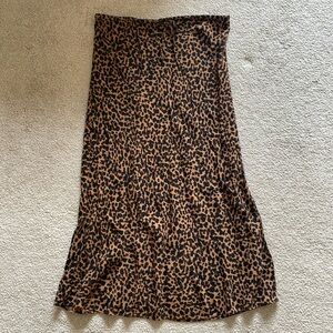 Leopard print Madewell slip skirt